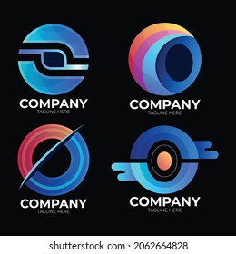 gradient letter o logo modern business tech
