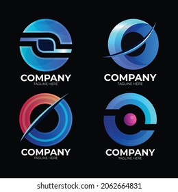 gradient letter o logo modern business tech
