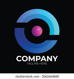 gradient letter o logo modern business tech