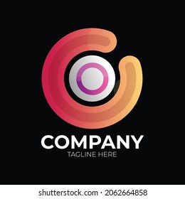 gradient letter o logo modern business tech
