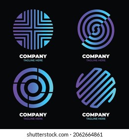 letra de degradado del logotipo tecnología empresarial moderna