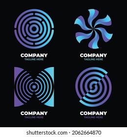 gradient letter o logo modern business tech