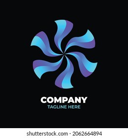 gradient letter o logo modern business tech