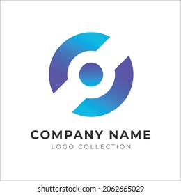 gradient letter o logo modern business tech