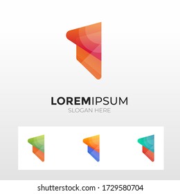Gradient  Letter one  logo template