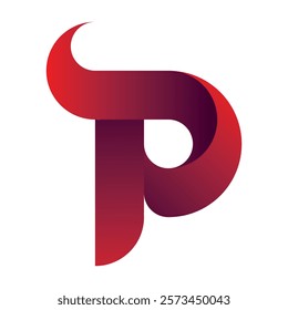 Gradient letter P logo design, perfect for companies, brands, or businesses.