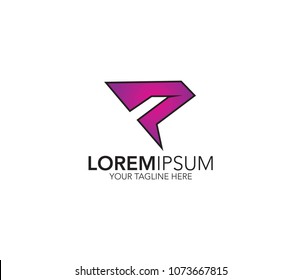 Gradient letter P logo template