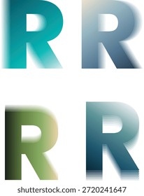 Gradient letter R logo collection. Modern alphabet typography with soft blur effects. Clean initial design for branding, UI, and corporate visuals.