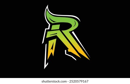 Letra degradada R logotipo moderno