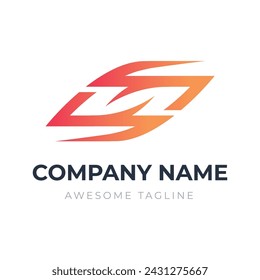 Gradient Letter S N Logo Design
