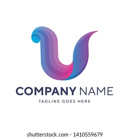 gradient Letter U Logo. U Letter Design Vector with gradient - Vector EPS 10