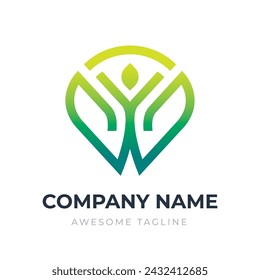 Gradient Letter W logo design