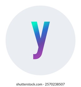 Gradient Letter y Design with Blue to Purple Transition on Light Gray Background – Perfect for Modern Logos and Branding