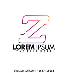 Gradient Letter Z line logo design. Creative minimalist logotype icon symbol. Vector illustration