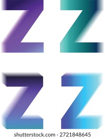 Logotipo de la letra Z degradada con efecto de movimiento en capas. Tipografía moderna inicial para la marca y la identidad digital. Símbolo de Vector limpio para la tecnología, el inicio y el diseño creativo.