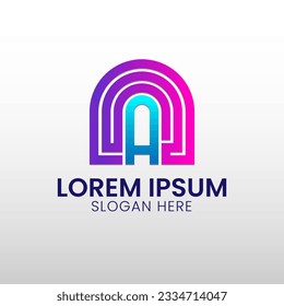 inscripción de degradado diseño de logotipo.diseño de logotipo