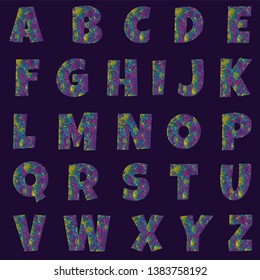Gradient letters of the English alphabet,vector illustration