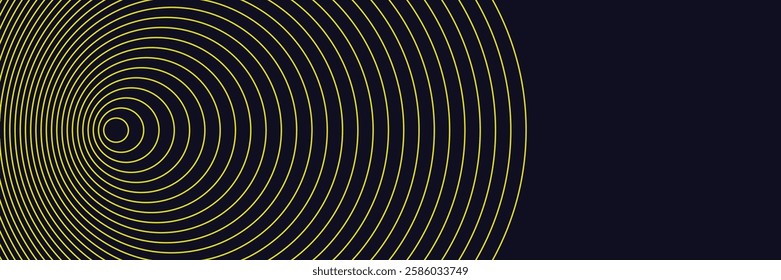 Gradient light equalizer gold wavy curve. Abstract background with concentric circles in luxury golden color. Vector illustration of music  sound waves  technology. vector ilustration