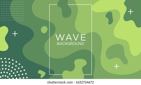 Gradient Light Green Wavy, Wave Shapes. Modern Minimalist Background, Wallpaper Template Mockup with Blank Space. Design Graphic Vector EPS10