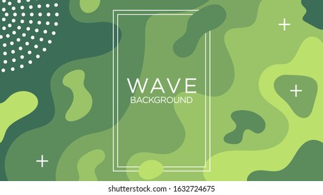 Gradient Light Green Wavy, Wave Shapes. Modern Minimalist Background, Wallpaper Template Mockup with Blank Space. Design Graphic Vector EPS10