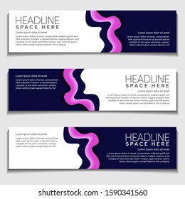 Gradient Light Purple Wavy, Wave, Liquid, Fluid Modern Abstract Web Banner for Header,  Advertising, Publication. Design Vector Template, Mockup.