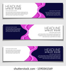Gradient Light Purple Wavy, Wave, Liquid, Fluid Modern Abstract Web Banner for Header,  Advertising, Publication. Design Vector Template, Mockup.