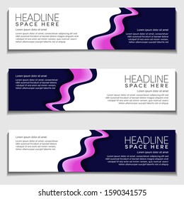 Gradient Light Purple Wavy, Wave, Liquid, Fluid Modern Abstract Web Banner for Header,  Advertising, Publication. Design Vector Template, Mockup.