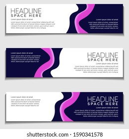 Gradient Light Purple Wavy, Wave, Liquid, Fluid Modern Abstract Web Banner for Header,  Advertising, Publication. Design Vector Template, Mockup.