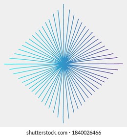 Gradient light rays of burst. Rays radiating from a central object or source light