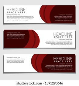 Gradient Light Red Wavy, Wave, Liquid, Fluid Modern Abstract Web Banner for Header, Advertising, Publication. Design Vector Template, Mockup.