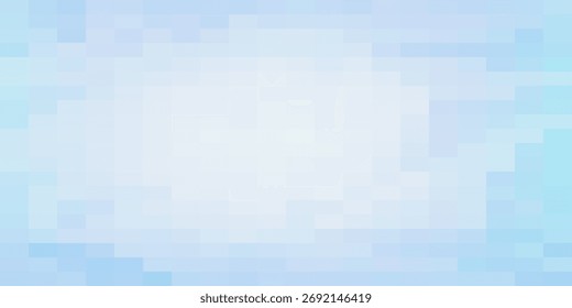Gradient light sky blue background. Geometric texture from light blue squares. A backing of mosaic squares for branding, calendar, card, banner, cover, website