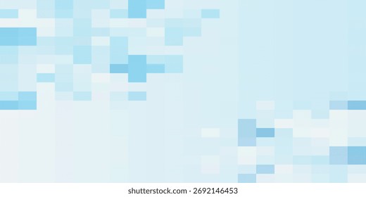 Gradiente de fundo azul céu claro. Textura geométrica de quadrados azuis claros. Um suporte de quadrados de mosaico para 