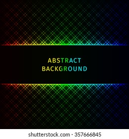 Gradient lights abstract geometric shape on dark background