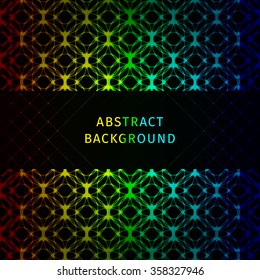 Gradient lights abstract geometric shape on dark background