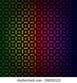 Gradient lights abstract geometric shape on dark background