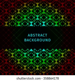 Gradient lights abstract geometric shape on dark background