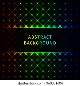 Gradient lights abstract geometric shape on dark background