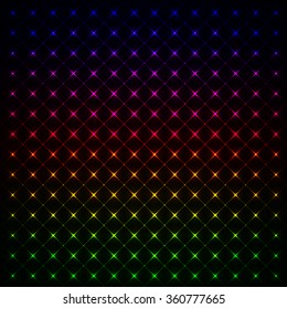 Gradient lights abstract geometric shape on dark background