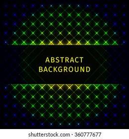 Gradient lights abstract geometric shape on dark background