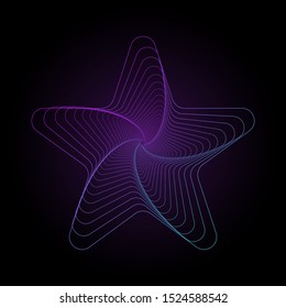 Gradient Line art. Abstract vector wireframe landscape. loop spiral vector.