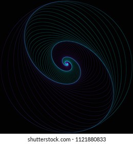 Gradient line art of basic shapes like circle.