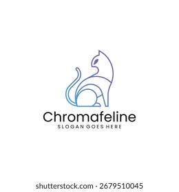 Farbverlauf Linie Art Cat Logo Design