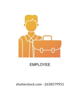 Linha de gradiente Art Funcionário com porta-arquivos Business Profile Icon Element