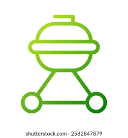 Gradient Line Art of a Simple BBQ Grill Icon