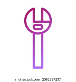 Gradient Line Art Wrench Icon Illustration