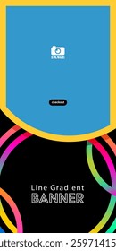 Gradient Line Banner Template. Colorful Modern Style Design in the Circle