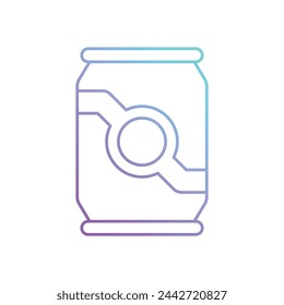 Gradient Line Beer Can vector icon