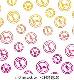 gradient line circle caution emblem to industry maintenance background