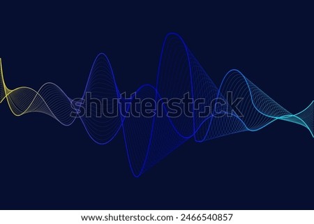 Gradient line electromagnetic wave background vector.