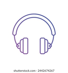 Gradient Line Headphone Call vector icon